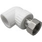Угольник комбинированный ПП 20-1/2'' PN 25 с накидной гайкой белый VALFEX  купить в Санкт-Петербурге | "Проконсим"