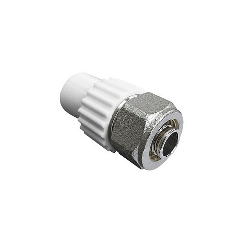 Муфта комбинированная для соединения PPR-PE-AL-PE труб 20x16 PN 25 белая VALFEX купить в Санкт-Петербурге | "Проконсим" Муфта комбинированная для соединения PPR-PE-AL-PE труб 20x16 PN 25 белая VALFEX купить в Санкт-Петербурге | "Проконсим"
