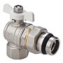 Кран латунный шаровой MVI BV.523 DN 15 PN 40 угловой с уплотнением никелированный полнопроходной американка купить в Санкт-Петербурге | "Проконсим"
