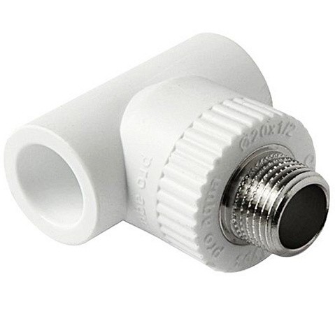 Тройник комбинированный ПП 25-1/2'' PN 25 с наружной резьбой белый Pro Aqua PA25012P купить в Санкт-Петербурге | "Проконсим"