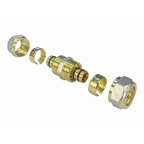 Муфта латунная для PEX труб 20-20 PN 10 обжимная никелированная Valfex VF.303.N  купить в Санкт-Петербурге | "Проконсим"