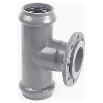 Тройники НПВХ раструбные SDR26 DN 90-225 PN 10 с металлическим фланецем Хемкор купить в Санкт-Петербурге | "Проконсим"
