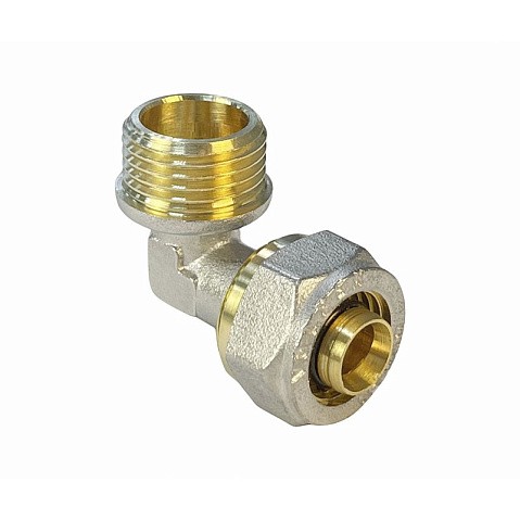 Угольник латунный для PEX труб 20-3/4'' PN 10 обжимной никелированный Valfex VF.352.N  купить в Санкт-Петербурге | "Проконсим"
