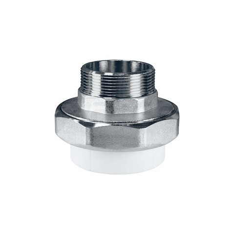 Муфта усиленная комбинированная разъёмная VALFEX 20 PN 25 G-1/2'' американка-НР белая купить в Санкт-Петербурге | "Проконсим"
