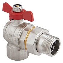 Краны латунные шаровые угловой DN 15-25 PN 40 никелированные бабочка американка MVI BV.522 купить в Санкт-Петербурге | "Проконсим"