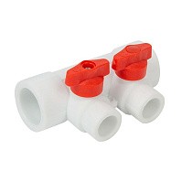 Коллекторы ПП DN 32-40 PN 25 универсальные с отсечными кранами белые Valfex купить в Санкт-Петербурге | "Проконсим"