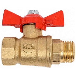  Латунный шаровой кран Ду15 Ру40 Valfex VF.218.LB1.012.DP 11Б27фт1М ВР-НР, проход , бабочка. (111201513) со склада Проконсим в Санкт-Петербурге
