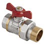 Кран латунный шаровой MVI AquaHit BV.320.04 DN 15 PN 25 бабочка американка полнопроходной никелированный купить в Санкт-Петербурге | "Проконсим"