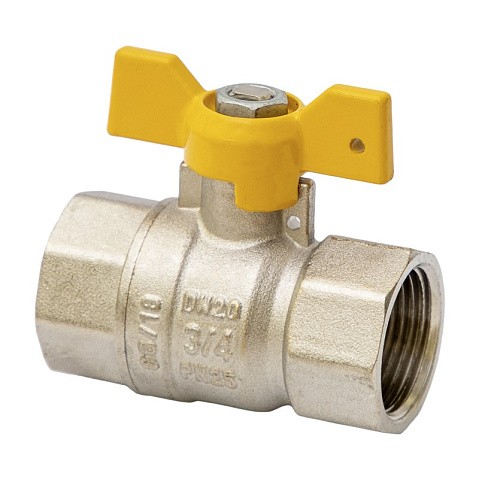 Краны латунные шаровые газовые DN 15-20 PN 25 бабочка муфта-муфта MVI BV.813 купить в Санкт-Петербурге | "Проконсим"