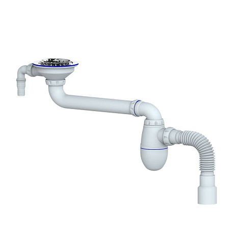 Сифон для умывальника Unicorn ВС10V, 40х50 гибкий отвод, 3 1/2'' х40 чаша из нержавеющей стали с отводом для стиральной машины купить в Санкт-Петербурге | "Проконсим"