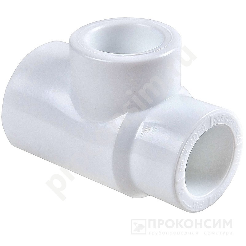 Цена по запросу.  . Тройник ПП переходной 63-40-63 PN 25 белый РВК 30813 (930659233) со склада Проконсим в Санкт-Петербурге