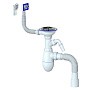 Сифон для мойки Unicorn В427, 40х50 гибкий отвод, 3 1/2'' х40 с отводом для стиральной машины, круглый и прямоугольный перелив