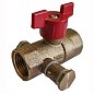 Кран латунный шаровой DN 20 PN 16 с дренажными патрубками G3/4'' муфта-муфта бабочка Пензапромарматура купить в Санкт-Петербурге | "Проконсим"