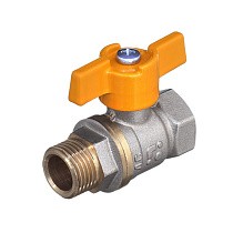 Краны латунные шаровые газовые БАЗ 11Б27п1 DN 15 PN 16 муфта-штуцер бабочка купить в Санкт-Петербурге | "Проконсим"