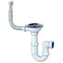 Сифон для мойки Unicorn Y411, без отвода, 3 1/2'' х40 чаша из нержавеющей стали, круглый перелив
