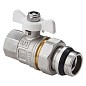 Кран латунный шаровой MVI BV.521 DN 15 PN 40 с уплотнением никелированный полнопроходной американка бабочка купить в Санкт-Петербурге | "Проконсим"