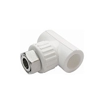 Тройник ПП с накидной гайкой 20-3/4'' PN 25 белый купить в Санкт-Петербурге | "Проконсим"