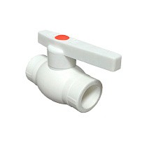 Кран шаровой ПП OPTIMA 20 PN 25 белый PlasticPro купить в Санкт-Петербурге | "Проконсим"