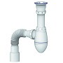 Сифон для умывальника Unicorn А220, 40х50 гибкий отвод, 1 1/2'' х40 чаша из нержавеющей стали