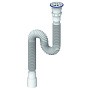 Сифон гофрированный Unicorn D240, 40х50 гибкий отвод, 1 1/2'' х40 чашка из нержавеющей стали, 1500мм