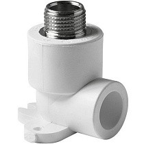 Угольники установочные ПП DN 20-25 PN 25 с наружной резьбой белые Pro Aqua купить в Санкт-Петербурге | "Проконсим"