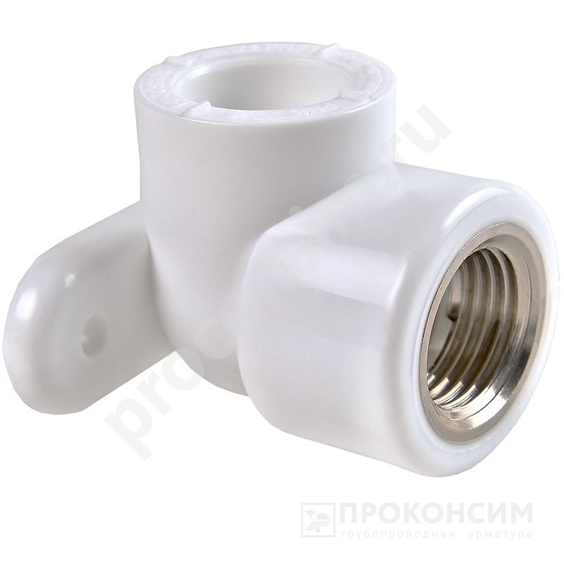 Цена по запросу.  . Угольник установочный ПП 25-1/2'' PN 25 белый РВК 70014 (930659311) со склада Проконсим в Санкт-Петербурге