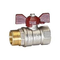 Краны латунные шаровые DN 15-32 PN 25-40 никелированные бабочка муфта-штуцер Temper серия 88 ГОСТ Р 59553 купить в Санкт-Петербурге | "Проконсим"