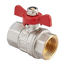Краны латунные шаровые DN 15-25 PN 40 никелированные бабочка муфта-муфта MVI BV.513 купить в Санкт-Петербурге | "Проконсим"