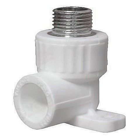 Угольник установочный ПП 20-1/2'' PN 25 с наружной резьбой белый VALFEX  купить в Санкт-Петербурге | "Проконсим"
