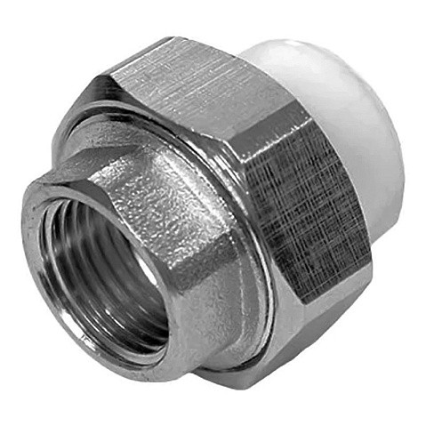 Муфта комбинированная ПП 25-1/2'' PN 25 разъёмная с внутренней резьбой белая РТП 10618 купить в Санкт-Петербурге | "Проконсим"