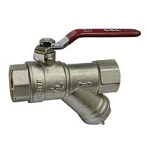 Краны латунные шаровые SGL 11Б27п с фильтром DN 15-20 PN 20 муфта-муфта рычаг купить в Санкт-Петербурге | "Проконсим"