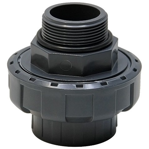 Муфта разборная НПВХ DN 50-1 1/2" PN 16 клеевая с наружной резьбой черная Aquaviva BMG50112 купить в Санкт-Петербурге | "Проконсим"