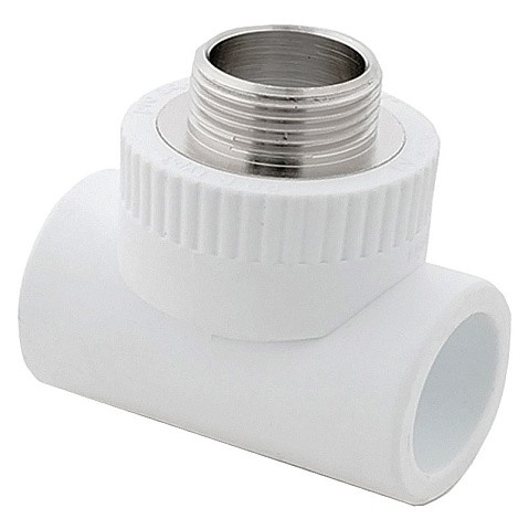 Тройник комбинированный ПП 32-1/2'' PN 25 с наружной резьбой белый РТП 10758 купить в Санкт-Петербурге | "Проконсим"