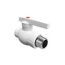 Краны шаровые ПП DN 20-32 PN 25 комбинированные с наружной резьбой белые Valfex  купить в Санкт-Петербурге | "Проконсим"