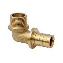 Угольник латунный для PEX труб 20-1/2'' под надвижную гильзу с наружной резьбой тяжелый MVI SF.532.0504 купить в Санкт-Петербурге | "Проконсим"