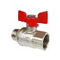 Кран латунный шаровой Valfex Premium.218.NB1 усиленный Н 11Б27фт1М DN 15 PN 63 никелированный муфта-штуцер бабочка купить в Санкт-Петербурге | "Проконсим"