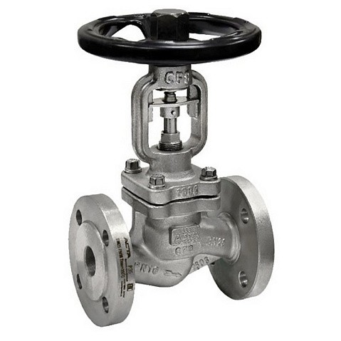Клапан запорный (вентиль) DN 350 PN 40 с сильфонным уплотнением нержавеющая сталь фланцевый до 350 гр. АСТА В343 купить в Санкт-Петербурге | "Проконсим"