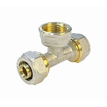 Тройники латунные для PEX труб DN 16-32 PN 10 обжимные никелированные с внутренней резьбой Valfex VF.332.N купить в Санкт-Петербурге | "Проконсим"