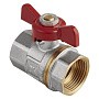Кран латунный шаровой MVI AquaHit BV.313.04 DN 15 PN 25 бабочка муфта-муфта полнопроходной никелированный купить в Санкт-Петербурге | "Проконсим"