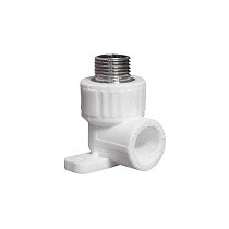 Угольники установочные ПП DN 20-25 PN 25 с наружной резьбой белые PlasticPro купить в Санкт-Петербурге | "Проконсим"