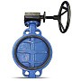 Затвор дисковый поворотный DN 350 PN 16 чугунный с диском из нержавеющей стали межфланцевый редуктор FAF 3500350D