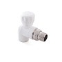 Кран шаровой для радиатора ПП 25-3/4'' PN 25 угловой с американкой белый РТП 10589