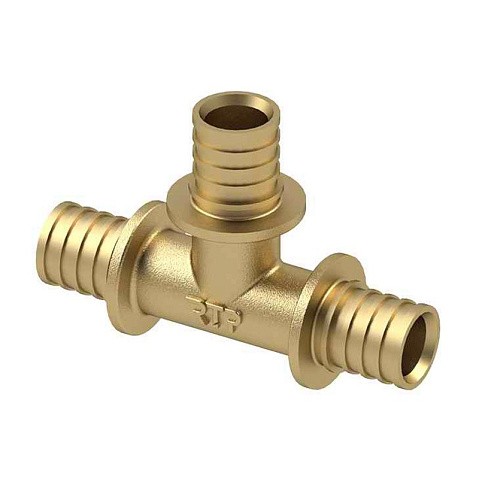 Тройники латунные для PEX-PEX труб DN 16-40 PN 16 под надвижную гильзу РосТурПласт купить в Санкт-Петербурге | "Проконсим"