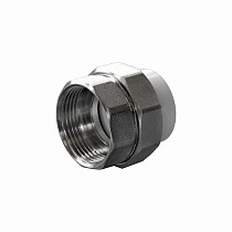 Муфтаразъемная ПП 25-1/2''  с внутренней резьбой белая Политэк купить в Санкт-Петербурге | "Проконсим"