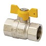 Кран латунный шаровой газовый MVI BV.813 DN 15 PN 25 никелированный полнопроходной муфта-муфта бабочка купить в Санкт-Петербурге | "Проконсим"