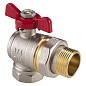 Кран латунный шаровой MVI AquaHit BV.322.05 DN 20 PN 25 бабочка американка полнопроходной угловой никелированный купить в Санкт-Петербурге | "Проконсим"