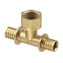 Тройники латунные для PEX труб DN 16-32 PN 16 под надвижную гильзу с внутренней резьбой РосТурПласт купить в Санкт-Петербурге | "Проконсим"
