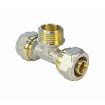 Тройники латунные для PEX труб DN 16-32 PN 10 обжимные никелированные с наружной резьбой Valfex VF.333.N купить в Санкт-Петербурге | "Проконсим"