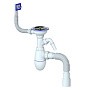 Сифон для мойки Unicorn В435V, 40х50 гибкий отвод, 3 1/2'' х40 с отводом для стиральной машины, прямоугольный перелив