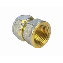 Муфты латунные для PEX труб DN 16-32 PN 10 обжимные никелированные с внутренней резьбой Valfex VF.302.N купить в Санкт-Петербурге | "Проконсим"